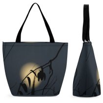 Yanfind Shopping Bag for Ladies Sky Branch Light Leaf Tree Twig Silhouette Darkness Street Atmosphere Reusable Multipurpose Heavy Duty Grocery Bag for Outdoors.