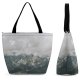 Yanfind Shopping Bag for Ladies Grey Outdoors Range Slope Peak Scenery Landscape Summer Chaesserugg Land Reusable Multipurpose Heavy Duty Grocery Bag for Outdoors.