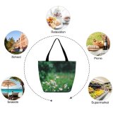 Yanfind Shopping Bag for Ladies Flower Cosmos Dalat Garden Daisy Bee Insect Bokeh Forest Tree Field Flora Reusable Multipurpose Heavy Duty Grocery Bag for Outdoors.