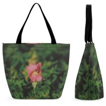 Yanfind Shopping Bag for Ladies Geranium Plant Flower Rose Acanthaceae Petal Reusable Multipurpose Heavy Duty Grocery Bag for Outdoors.