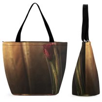 Yanfind Shopping Bag for Ladies Flower Rose Curitiba Brazil Soft Light Curtain Landscape Blooming Bloom Floral Reusable Multipurpose Heavy Duty Grocery Bag for Outdoors.