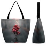 Yanfind Shopping Bag for Ladies Flower Plant Rose Birds Petal Public Domain Reusable Multipurpose Heavy Duty Grocery Bag for Outdoors.