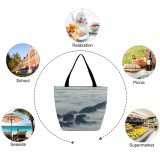 Yanfind Shopping Bag for Ladies Fog Outdoors Mist Grey Austria Reusable Multipurpose Heavy Duty Grocery Bag for Outdoors.
