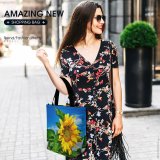 Yanfind Shopping Bag for Ladies Flower Plant Cloudy Sky Flora Stock Reusable Multipurpose Heavy Duty Grocery Bag for Outdoors.
