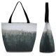Yanfind Shopping Bag for Ladies Grey Fog Outdoors Abies Fir Plant Tree Mist Conifer Beautiful Novascotia Reusable Multipurpose Heavy Duty Grocery Bag for Outdoors.