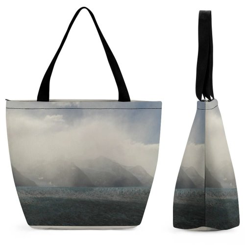 Yanfind Shopping Bag for Ladies Argentina Patagonia Torres Del Paine Outdoor Dramatic Sky Cloud Mountainous Reusable Multipurpose Heavy Duty Grocery Bag for Outdoors.