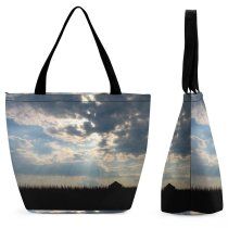 Yanfind Shopping Bag for Ladies Landscapes Sky Cloud Daytime Atmospheric Atmosphere Sunlight Morning Light Natural Landscape Horizon Reusable Multipurpose Heavy Duty Grocery Bag for Outdoors.
