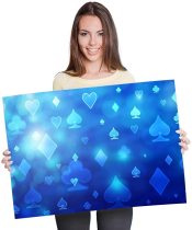 yanfind A1 - Blue Playing Card Pattern Poker Art Print 90 X 60 cm 180gsm satin gloss photo paper