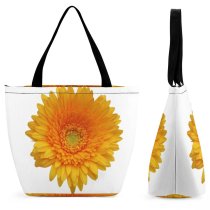 Yanfind Shopping Bag for Ladies Gerbera Daisy Golden Gold Amber Flower Flowers Floral Creatio Joy Love Romance Reusable Multipurpose Heavy Duty Grocery Bag for Outdoors.