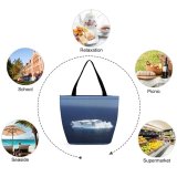 Yanfind Shopping Bag for Ladies Iceberg Sea Antarctic Chilly Polar Ocean Arctic Sky Reusable Multipurpose Heavy Duty Grocery Bag for Outdoors.