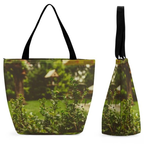Yanfind Shopping Bag for Ladies Garden Bush Plant U Soutoku Prague Czech Republic Vegetation Flora Flower Reusable Multipurpose Heavy Duty Grocery Bag for Outdoors.