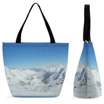 Yanfind Shopping Bag for Ladies Hiils Austria Ski Tirol Neustif Mountainous Landforms Range Glacial Snow Reusable Multipurpose Heavy Duty Grocery Bag for Outdoors.