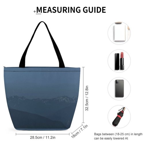 Yanfind Shopping Bag for Ladies Grey Range Outdoors Peak Ridge Washington Usa Astronomy Night Reusable Multipurpose Heavy Duty Grocery Bag for Outdoors.