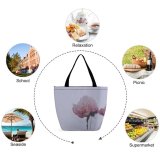 Yanfind Shopping Bag for Ladies Flower Plant Geranium Rose Grey Carnation Peony Stock Reusable Multipurpose Heavy Duty Grocery Bag for Outdoors.