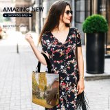 Yanfind Shopping Bag for Ladies Freiberg Sachsen Housing Plant Path Tree Yard Building Outdoors Grass Urban Neighborhood Reusable Multipurpose Heavy Duty Grocery Bag for Outdoors.