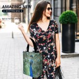 Yanfind Shopping Bag for Ladies Bird Fowl Fan Beautiful Colorful Indian India Peafowl Feather Galliformes Phasianidae Reusable Multipurpose Heavy Duty Grocery Bag for Outdoors.