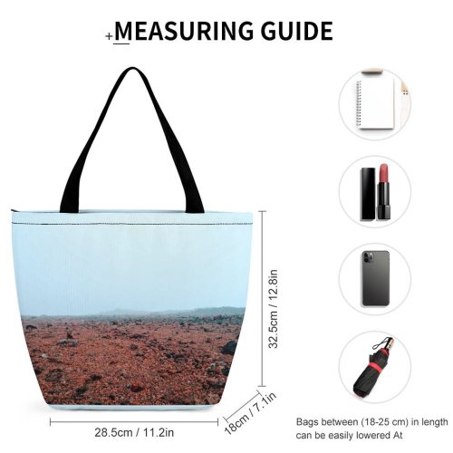 Yanfind Shopping Bag for Ladies Ground Road Cotopaxi Ecuador Outdoors Soil Windy Foggy Split Reddish Reusable Multipurpose Heavy Duty Grocery Bag for Outdoors.
