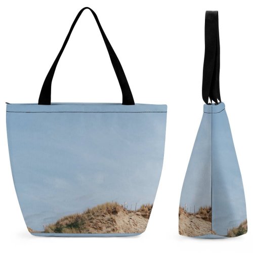 Yanfind Shopping Bag for Ladies Grassland Field Outdoors France Sand Soil Ground Mound Aquitaine Road Building Reusable Multipurpose Heavy Duty Grocery Bag for Outdoors.