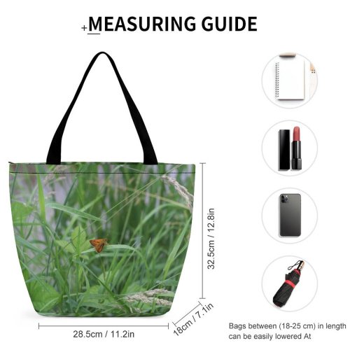 Yanfind Shopping Bag for Ladies Grass Plant Insect Invertebrate Klarenbeek Doornspijk Nederland Bee Honey Butterfly Wildlife Mot Reusable Multipurpose Heavy Duty Grocery Bag for Outdoors.