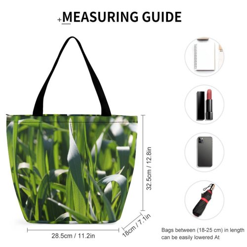 Yanfind Shopping Bag for Ladies Gras Crop Field Fields Acre Blade Farming Till Husbandry Plant Produce Furrow Reusable Multipurpose Heavy Duty Grocery Bag for Outdoors.