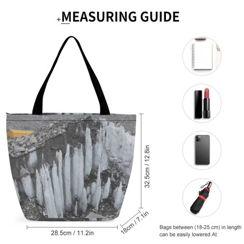 Yanfind Shopping Bag for Ladies Grey Outdoors Base Camp Khumjung Nepal Tent Rock Rubble Reusable Multipurpose Heavy Duty Grocery Bag for Outdoors.