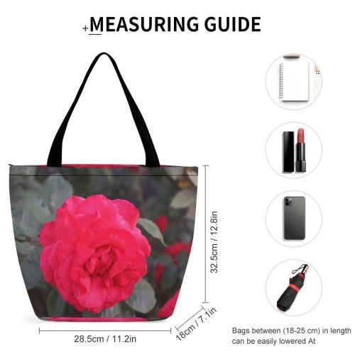 Yanfind Shopping Bag for Ladies Geranium Flower Plant Rose Petal Public Domain Reusable Multipurpose Heavy Duty Grocery Bag for Outdoors.