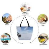 Yanfind Shopping Bag for Ladies Lake Iceland Island Landscape Waterfall Car Tires Sky Snow Vehicle Reusable Multipurpose Heavy Duty Grocery Bag for Outdoors.