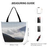 Yanfind Shopping Bag for Ladies Mountains Scenic Clouds Landscape Mountainous Landforms Sky Highland Cloud Atmospheric Reusable Multipurpose Heavy Duty Grocery Bag for Outdoors.