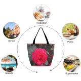 Yanfind Shopping Bag for Ladies Geranium Flower Plant Rose Petal Public Domain Reusable Multipurpose Heavy Duty Grocery Bag for Outdoors.