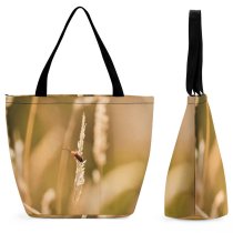 Yanfind Shopping Bag for Ladies Grass Plant Lawn Grain Produce Vegetable Reed Vegetation Insect Invertebrate Wheat Reusable Multipurpose Heavy Duty Grocery Bag for Outdoors.