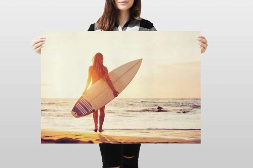 yanfind A1 | Surfing Girl Poster Art Print 60 x 90cm 180gsm Surf Surfer Chick