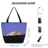 Yanfind Shopping Bag for Ladies Snow Alps France Hiking Silhouette Sky Mountainous Landforms Natural Landscape Range Reusable Multipurpose Heavy Duty Grocery Bag for Outdoors.