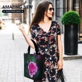 Yanfind Shopping Bag for Ladies Flower Rose Plant Beautiful Creative Commons Reusable Multipurpose Heavy Duty Grocery Bag for Outdoors.