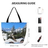 Yanfind Shopping Bag for Ladies Trees Bushes Snow Mountains Outdoor Rocks Scenery Stone Stones Sunlight Spring Reusable Multipurpose Heavy Duty Grocery Bag for Outdoors.
