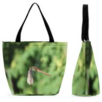 Yanfind Shopping Bag for Ladies Fly Summer Insect Dragonflies Damseflies Net Winged Insects Damselfly Invertebrate Reusable Multipurpose Heavy Duty Grocery Bag for Outdoors.