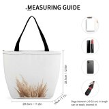 Yanfind Shopping Bag for Ladies Grass Plant Lawn Reed Vegetable Wheat Pampas Dried Flower Bouquet Minimal Minimalistic Reusable Multipurpose Heavy Duty Grocery Bag for Outdoors.