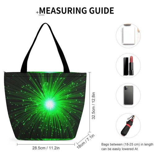 Yanfind Shopping Bag for Ladies Light Effects Fibre Decoration Firework Year Eve Explosion Silvester Visual Lighting Technology Reusable Multipurpose Heavy Duty Grocery Bag for Outdoors.