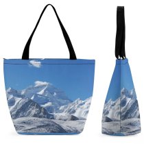 Yanfind Shopping Bag for Ladies Sky Peace Beautiful Snow Dream Nepal Mountainous Landforms Range Ridge Reusable Multipurpose Heavy Duty Grocery Bag for Outdoors.