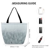 Yanfind Shopping Bag for Ladies Grey Snow Outdoors Frost Winter Forest Christmas Tumblr Cool HQ Desktop Reusable Multipurpose Heavy Duty Grocery Bag for Outdoors.