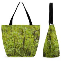 Yanfind Shopping Bag for Ladies Grass Plant Vegetation Lawn Bush Leaf Flower Land Outdoors Field Amaranthaceae Reusable Multipurpose Heavy Duty Grocery Bag for Outdoors.