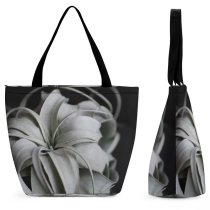 Yanfind Shopping Bag for Ladies Grey Plant Leaves Flora Indoor Flower Abstract Reusable Multipurpose Heavy Duty Grocery Bag for Outdoors.