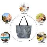 Yanfind Shopping Bag for Ladies Grey Snow Blizzard Outdoors Storm Winter Mont Revard Les Deserts France Snowstorm Reusable Multipurpose Heavy Duty Grocery Bag for Outdoors.