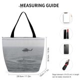 Yanfind Shopping Bag for Ladies Sea Helicopter Navy Borne Fly Flying Drown Sink Live Reusable Multipurpose Heavy Duty Grocery Bag for Outdoors.
