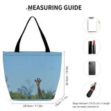 Yanfind Shopping Bag for Ladies Giraffe Wildlife Reusable Multipurpose Heavy Duty Grocery Bag for Outdoors.