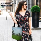 Yanfind Shopping Bag for Ladies Rice Sky Palm Argiculture Petchaburi Tree Grassland Arecales Vegetation Field Borassus Flabellifer Reusable Multipurpose Heavy Duty Grocery Bag for Outdoors.