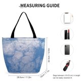 Yanfind Shopping Bag for Ladies Sky Cloud Daytime Atmosphere Azure Cumulus Meteorological Reusable Multipurpose Heavy Duty Grocery Bag for Outdoors.