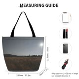 Yanfind Shopping Bag for Ladies Grey Grass Field Outdoors Plant Portland Usa Sky Sunlight Grassland Gold Reusable Multipurpose Heavy Duty Grocery Bag for Outdoors.