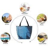 Yanfind Shopping Bag for Ladies Home Decor Shutter Curtain Romania Window Shade Door Beli Linen Wood Reusable Multipurpose Heavy Duty Grocery Bag for Outdoors.