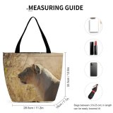 Yanfind Shopping Bag for Ladies Lion Africa Female Vertebrate Wildlife Terrestrial Felidae Big Cats Snout Adaptation Whiskers Reusable Multipurpose Heavy Duty Grocery Bag for Outdoors.