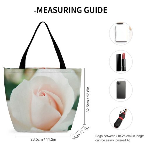Yanfind Shopping Bag for Ladies Flower Rose Plant Petal Film Grey Creative Commons Reusable Multipurpose Heavy Duty Grocery Bag for Outdoors.
